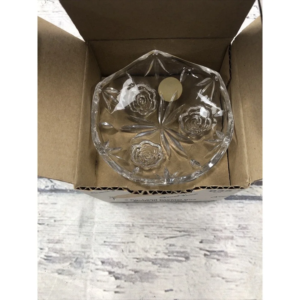 PRINCESS HOUSE LEAD CRYSTAL TRINKET BOX W/ LID # 835 2 Pc. NIB